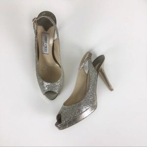 Jimmy Choo Silver Gold Heels